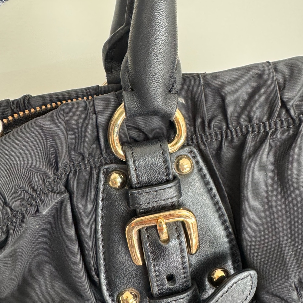 Prada Black Gathered Shoulder Bag - Picture 5 of 10